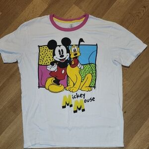 Disney Women's Tee - White with Pink and Yellow Details